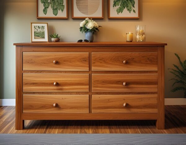 **"Vintage Vibes 6-Drawer Bedroom Sideboard